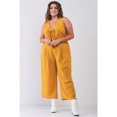 Sleeveless V-neck Self-tie Front Jumpsuit
