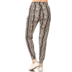 Snakeskin Printed Waistband Women's Joggers