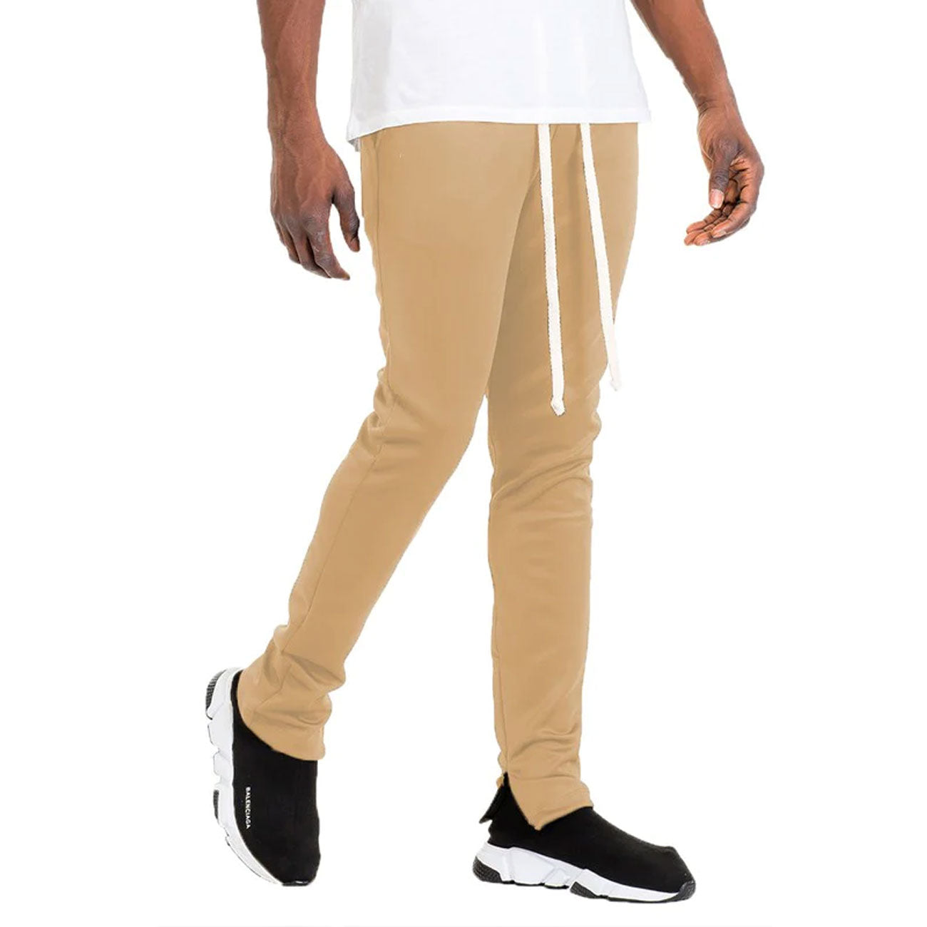 SOLID COLOR PLAIN BASIC TRACK PANTS