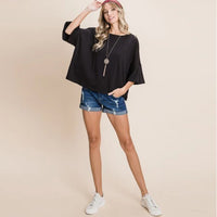 Solid Cotton Casual Top for Women