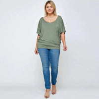 Solid Knit Women's Top With A Flowy Silhouette