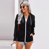 Solid Pocket Zipper Hoodie