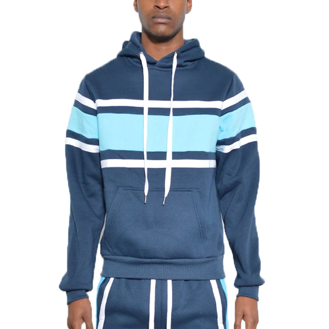 Solid With Three Stripe Pullover Hoodie