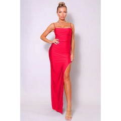 Spaghetti Strap Slit Front Maxi Dress