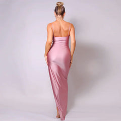 Spaghetti Strap Slit Front Maxi Dress