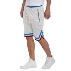 STRIPED BAND SOLID BASKETBALL SHORTS