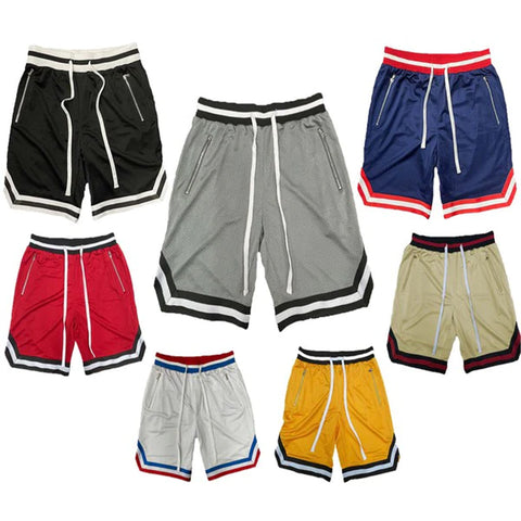 Striped Band Solid Basketball Shorts