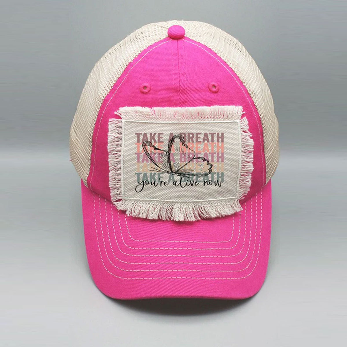 Take a Breath Butterfly Graphic Patch Hat