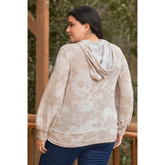 Tie-dye Long Sleeve Plus Size Women's Hoodie