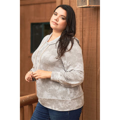 Tie-dye Long Sleeve Plus Size Women's Hoodie