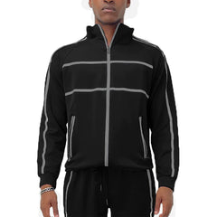 Track Jacket with Side Tape Stripe for Men