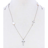 Triple Cross and Pearl Pendant Endless Necklace