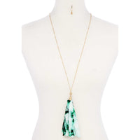 Tye Dye Fabric Tassel Necklace
