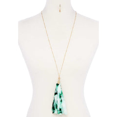 Tye Dye Fabric Tassel Necklace