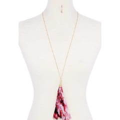 Tye Dye Fabric Tassel Necklace