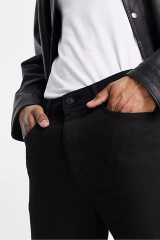 Topman Stretch Flare Jeans in Black