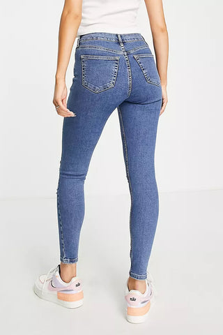 Topshop Jamie jean with rip in mid blue cute
