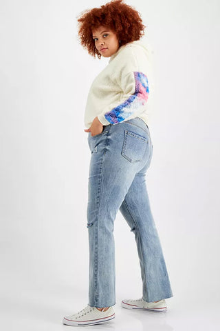 Trendy Plus Size High Rise Flared-Leg Jeans