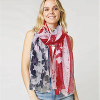 USA Flag Printed Oblong Scarf