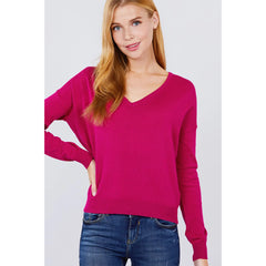 V-neck Back Cross Sweater