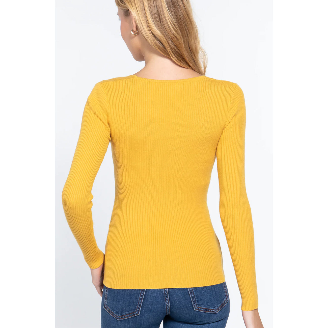 V-neck Viscose Rib Sweater