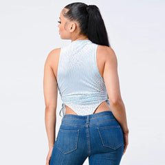 Velvet Leopard Side Shirring Extreme Cut Women's Bodysuit