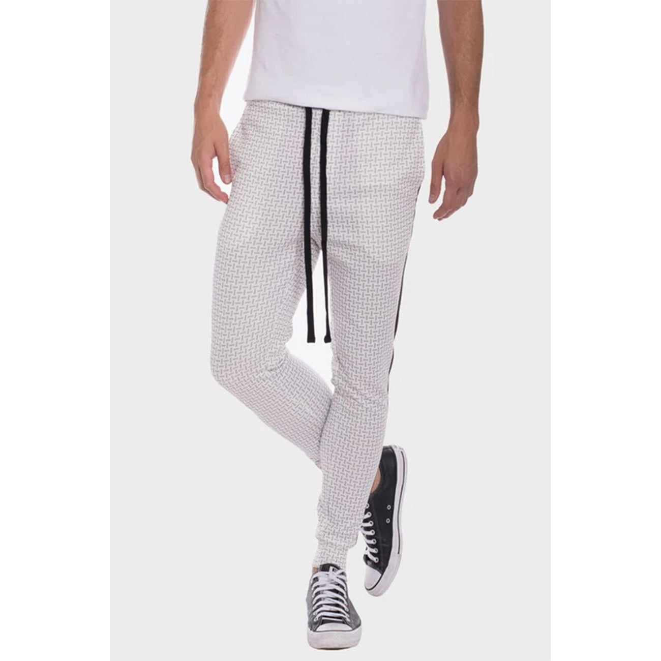 WEIV MEN'S Patterned Sweatpants with Side Stripe