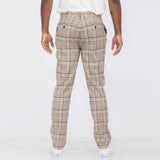 Weiv Men's Plaid Trouser Pants - Beige