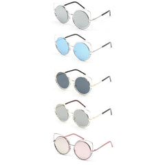 Women Round Cat Eye Fashion Sunglasses in Five Colors