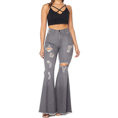 Women'S Juniors Bell Bottom High Waist Fitted Denim Jeans