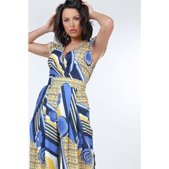 Yellow Ruffle Sleeve Surplice Jumpsuit
