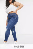 Yours super skinny ripped jeans in mid blue wash skiny