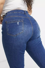 Yours super skinny ripped jeans in mid blue wash skiny
