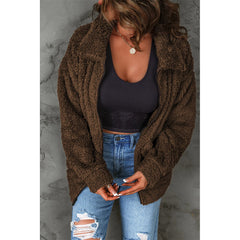 Zip Up Teddy Jacket with Pockets