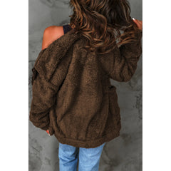 Zip Up Teddy Jacket with Pockets