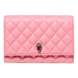 Alexander Mcqueen Pink Quilted Leather Skull Shoulder Bags