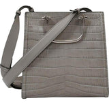 Alexander Mcqueen The Short Story Grey Croc Print Leather Satchel