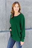 Double Take Full Size Round Neck Long Sleeve Shirt