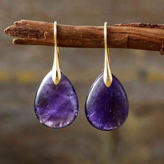14k gold pink crystal drop earring
