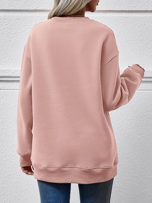 Live Christmas Drop Shoulder Round Neck Sweatshirt