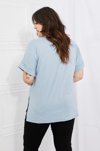 Zenana Simply Comfy Full Size V-Neck Loose Fit Shirt