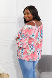 Sew In Love Full Size Fresh Take  Floral Cold Shoulder Top