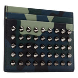 Christian Louboutin Men KIOS Spiked Studded Leather Card Holder Case Wallet