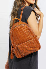 Shomico Certainly Chic Faux Leather Woven Backpack