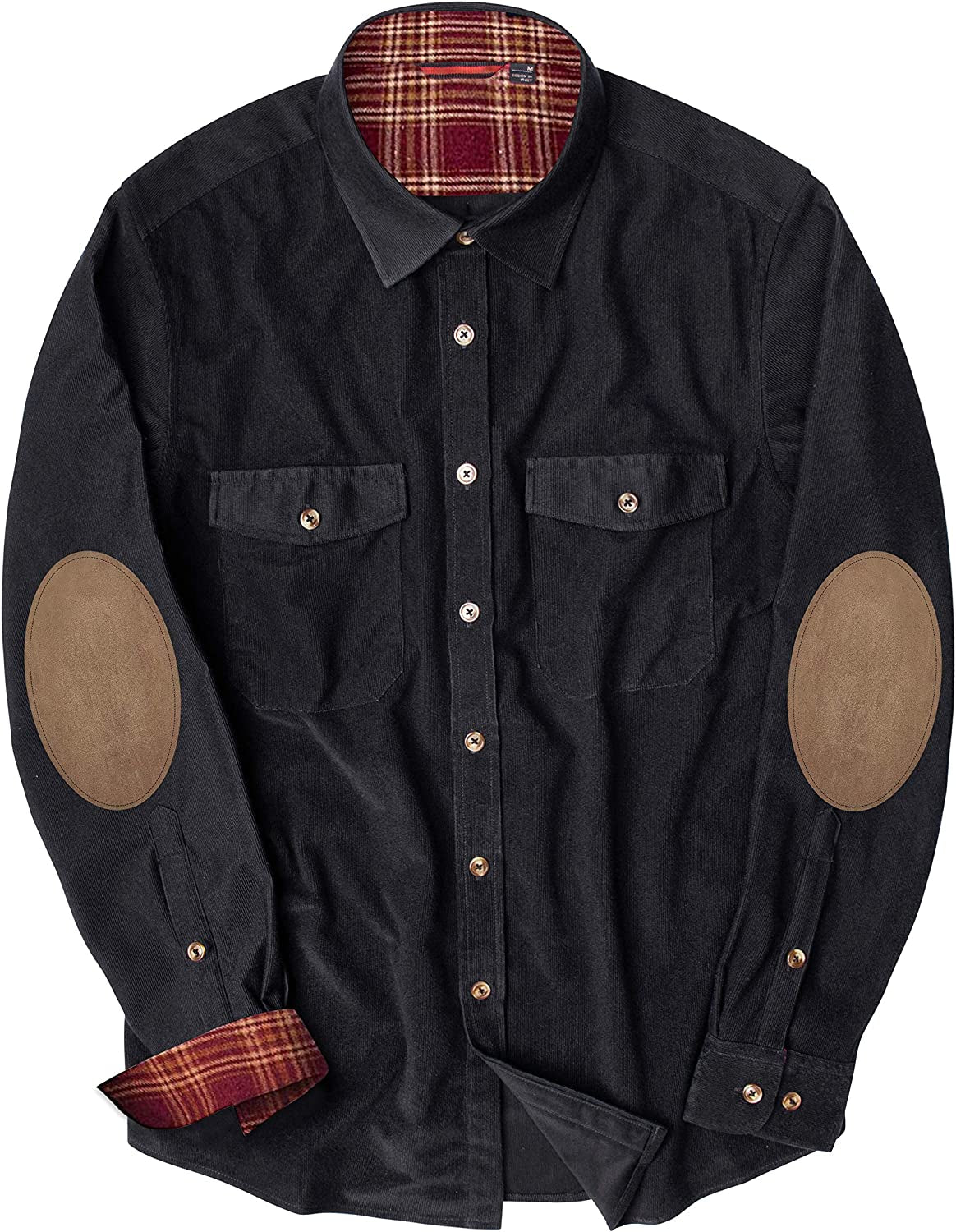 Men'S Button down Regular Fit Long Sleeve Plaid Flannel Casual Shirts