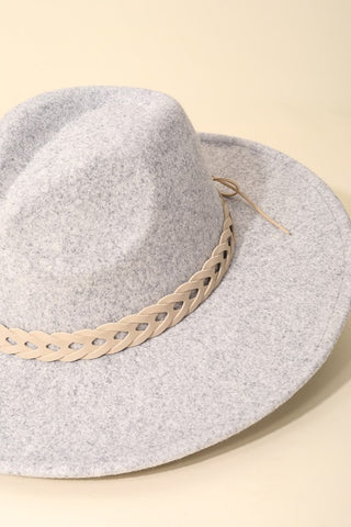 Fame Woven Together Braided Strap Fedora