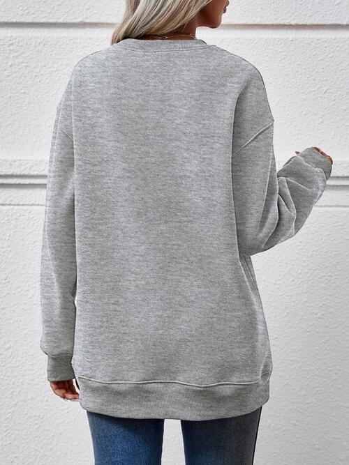 Live Christmas Drop Shoulder Round Neck Sweatshirt