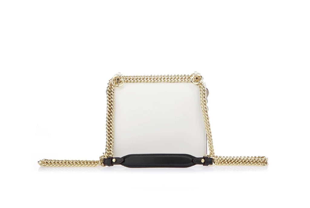 Fendi Womens Kan I White Flowers Shoulder Bag
