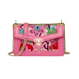 Miu Miu Canapa Geranio Pink Floral Beaded Shoulder Bag's