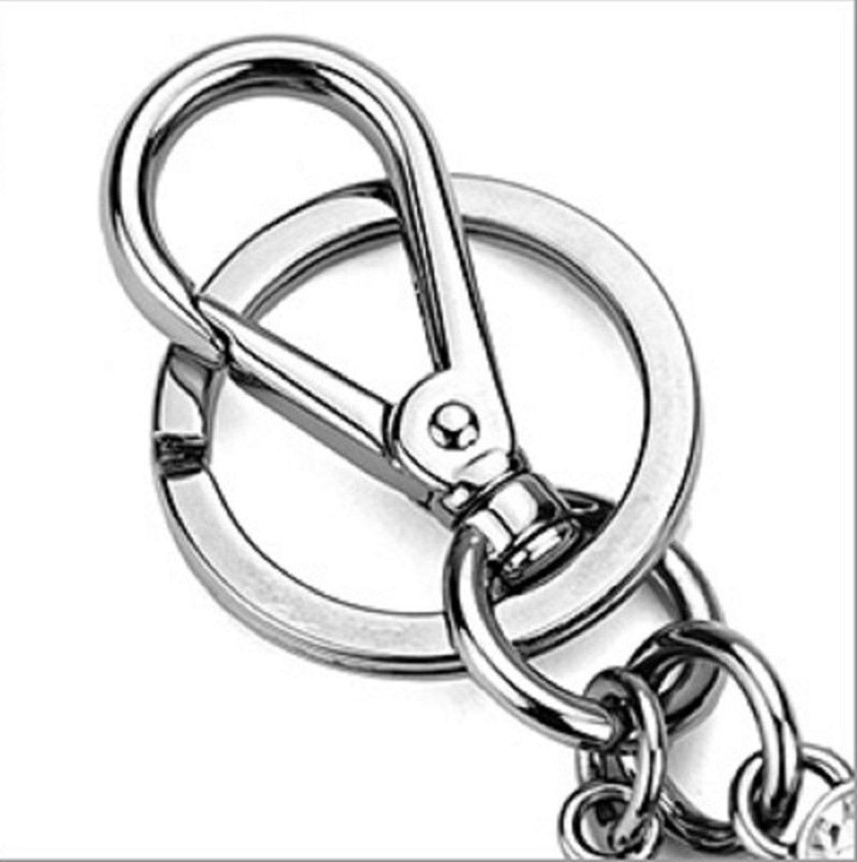 Miu Miu Trick Oval Crystal Dark Blue Plex Charm Keychain